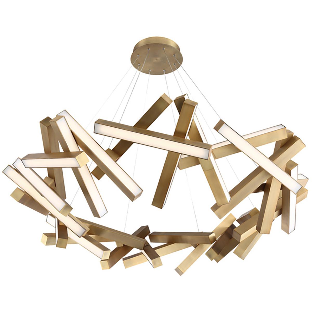 Modern Forms PD-64861-AB Chaos LED 61 inch Aged Brass Chandelier Ceiling Light in 61in., 31