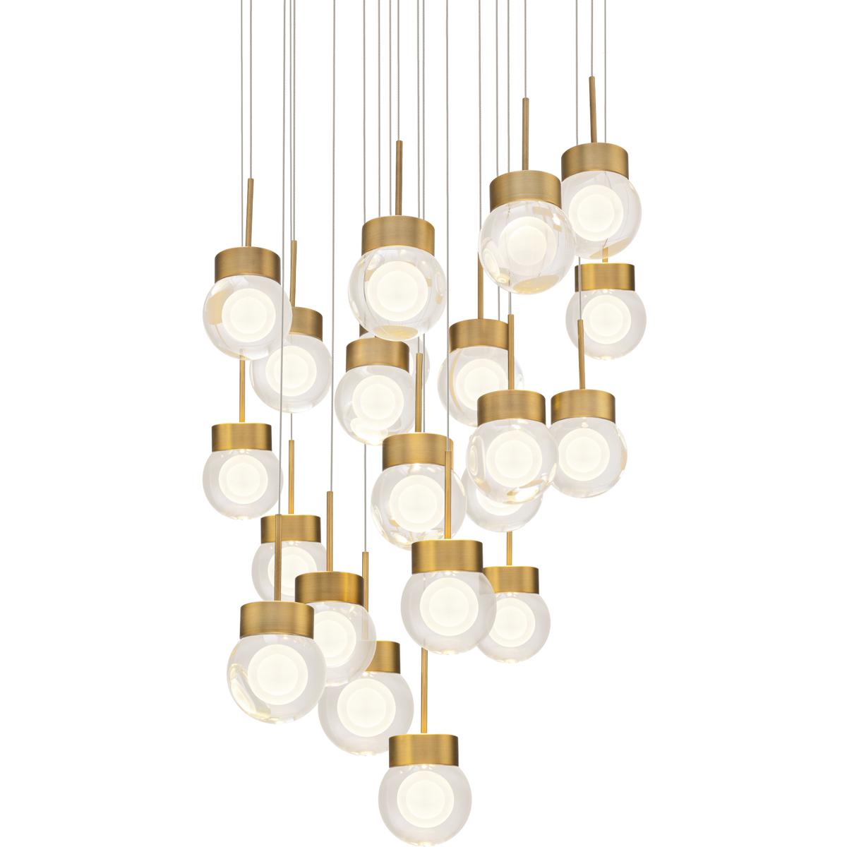 Modern Forms PD-82021R-AB Double Bubble 21 Light 26 inch Aged Brass Multi-Light Pendant Ceiling Light
