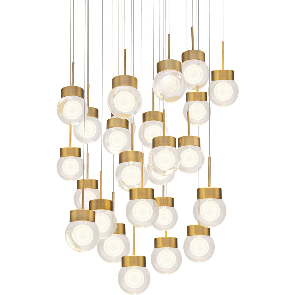 Modern Forms PD-82025S-AB Double Bubble 25 Light 28 inch Aged Brass Multi-Light Pendant Ceiling Light