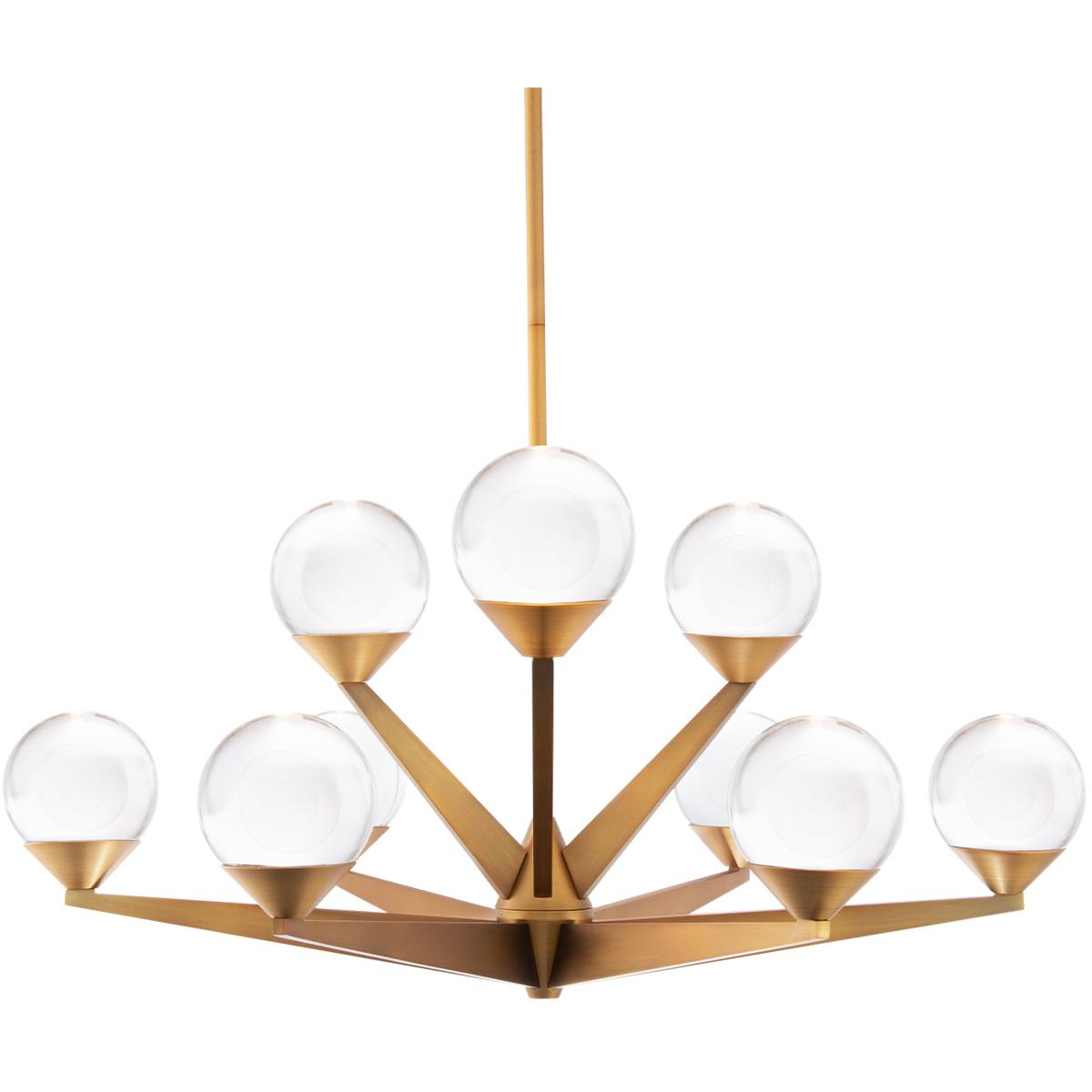 Double Bubble Chandelier, Aged Brass, 24 in.