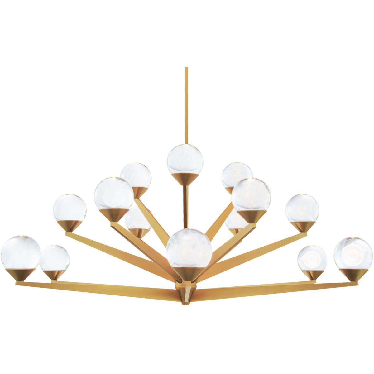 Double Bubble Chandelier, Aged Brass, 42 in.
