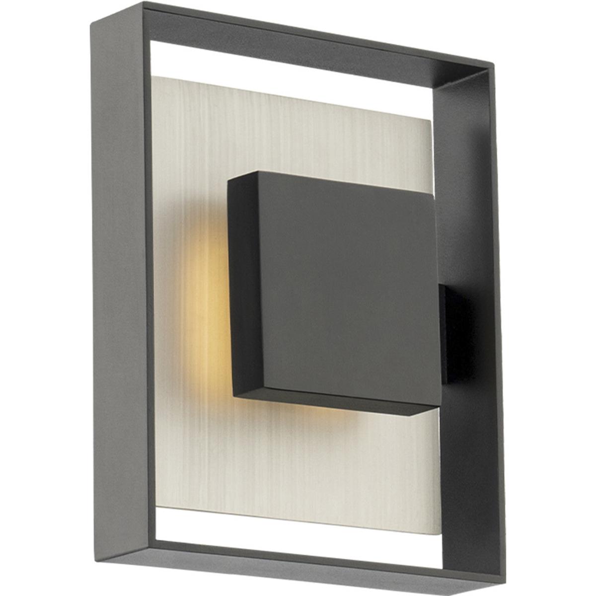 Modern Forms WS-W28410-BK/BN Boxie LED 10 inch Black with Brushed Nickel Outdoor Wall Light