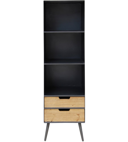 Moe S Home Collection Kk 1015 02 Milner Black Bookshelf