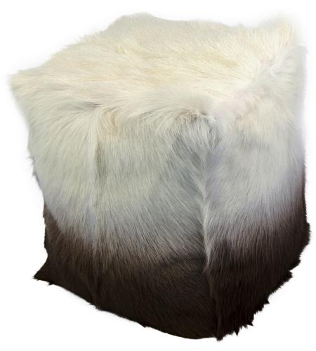 Moe's Home Collection XU-1010-14 Goat Fur 16 inch Brown Pouf photo
