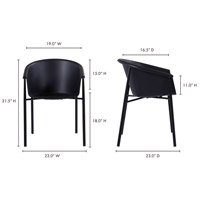 Moe's Home Collection QX-1006-02 Shindig Black Outdoor Dining Chair, Set of 2 alternative photo thumbnail