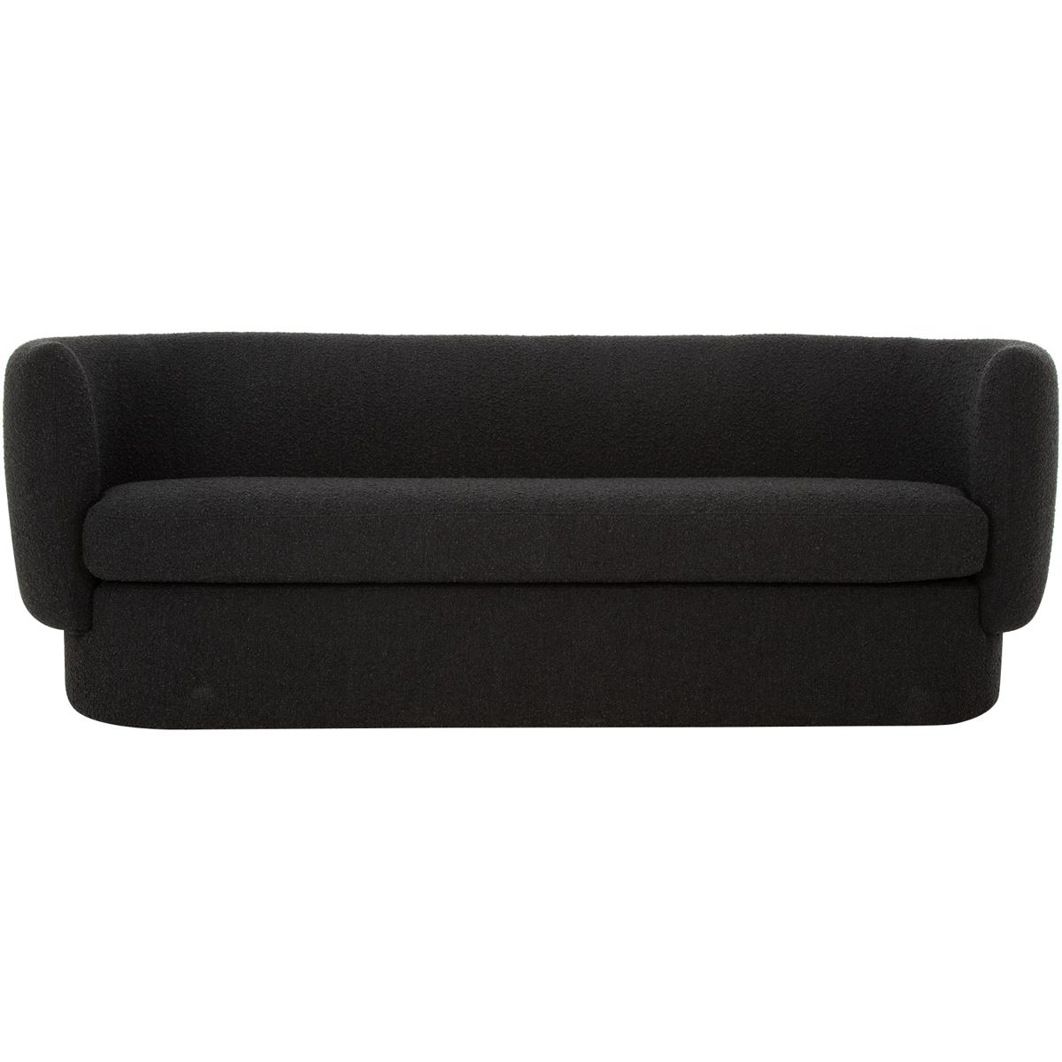 Aubriella Modern Classic Black Performance Curved Sofa - 84"