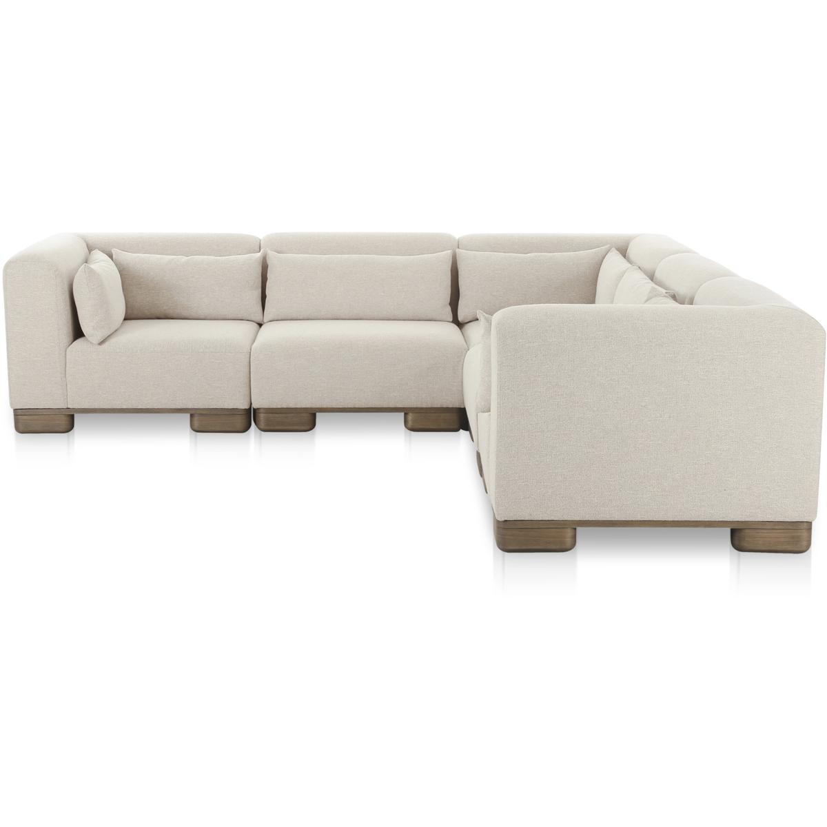 Moe's Home Collection OA-1048-34 June Beige Modular Sectional, Classic L-Shaped