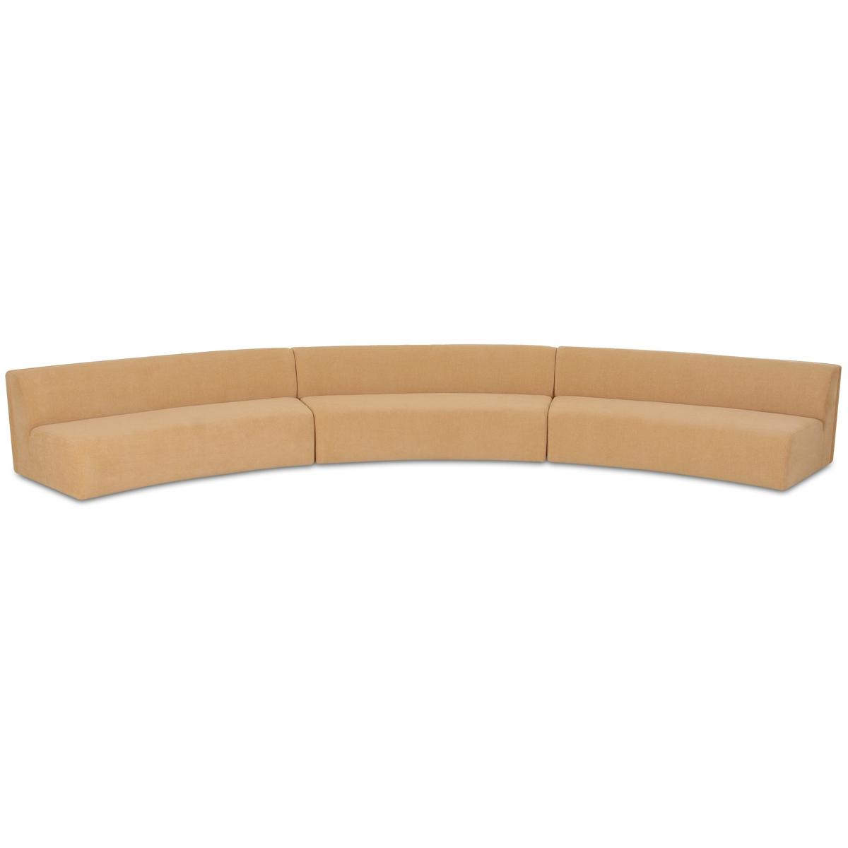 Moe's Home Collection OA-1098-09 Naomi OA Golden Yellow Concave Modular Sectional, 3 Piece