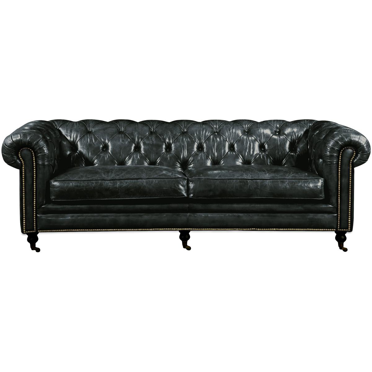 Moe's Home Collection PK-1007-02 Birmingham PK Black Leather Sofa