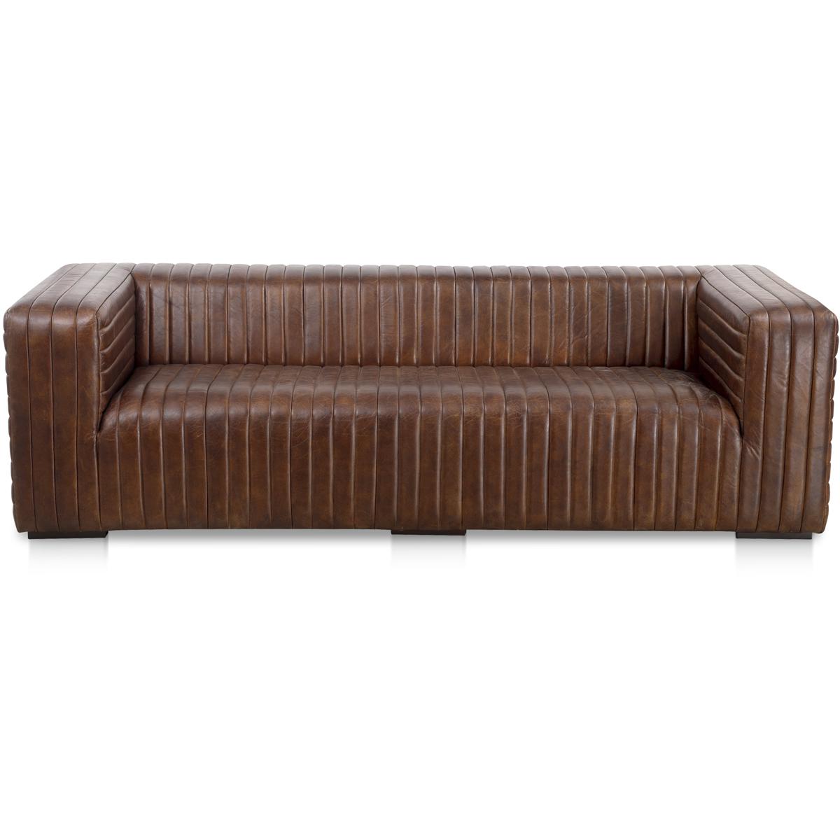 PK-1009-20 Castle Sofa, Brown - 28 x 94.5 x 44.5 in.