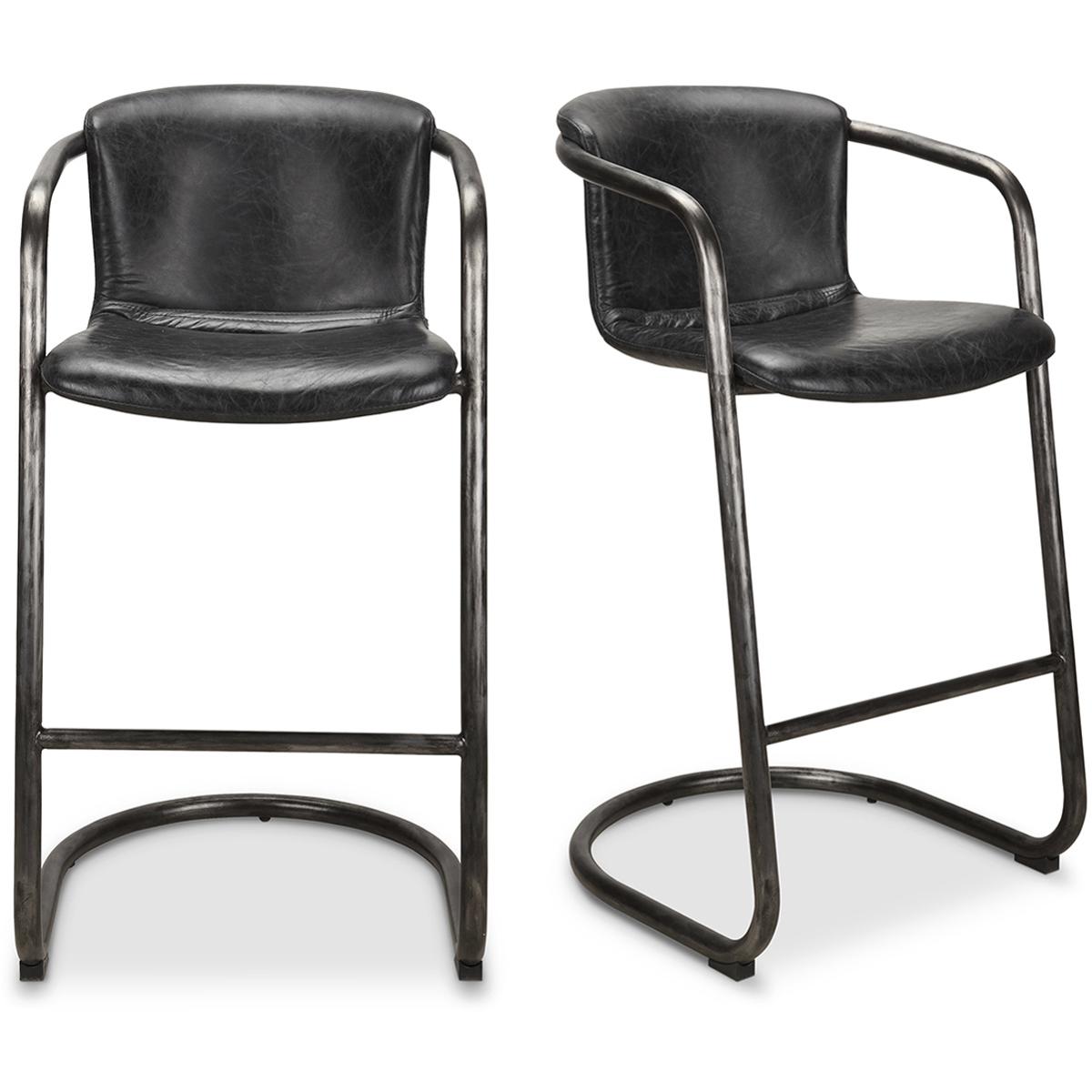 PK-1060-02 M2 Freeman Bar Stool, Antique Black - 40.2 x 21.3 x 24.5 in. - Pack of 2