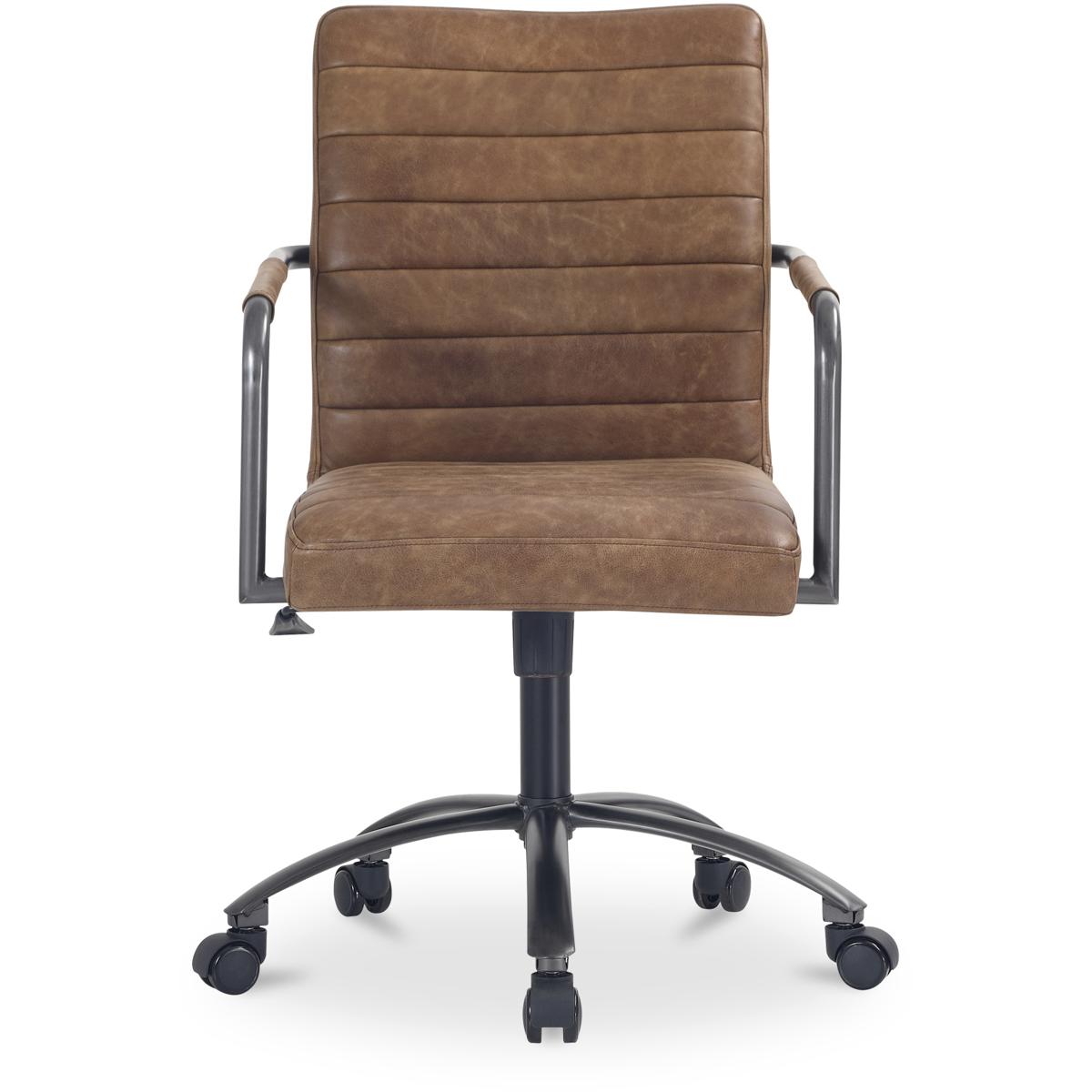 Moe's Home Collection PK-1116-14 Roy PK Open Road Brown Leather Office Chair