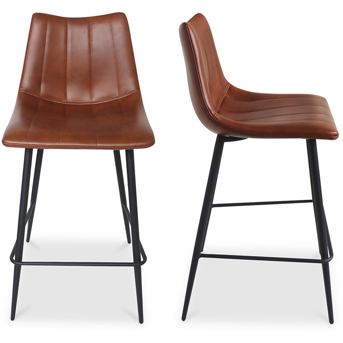 Lighting New York R-UU-1002-03 Moe's Home Collection Alibi 37 inch Brown Counter Stool, Set of 2 UU-1002-03 - Open Box