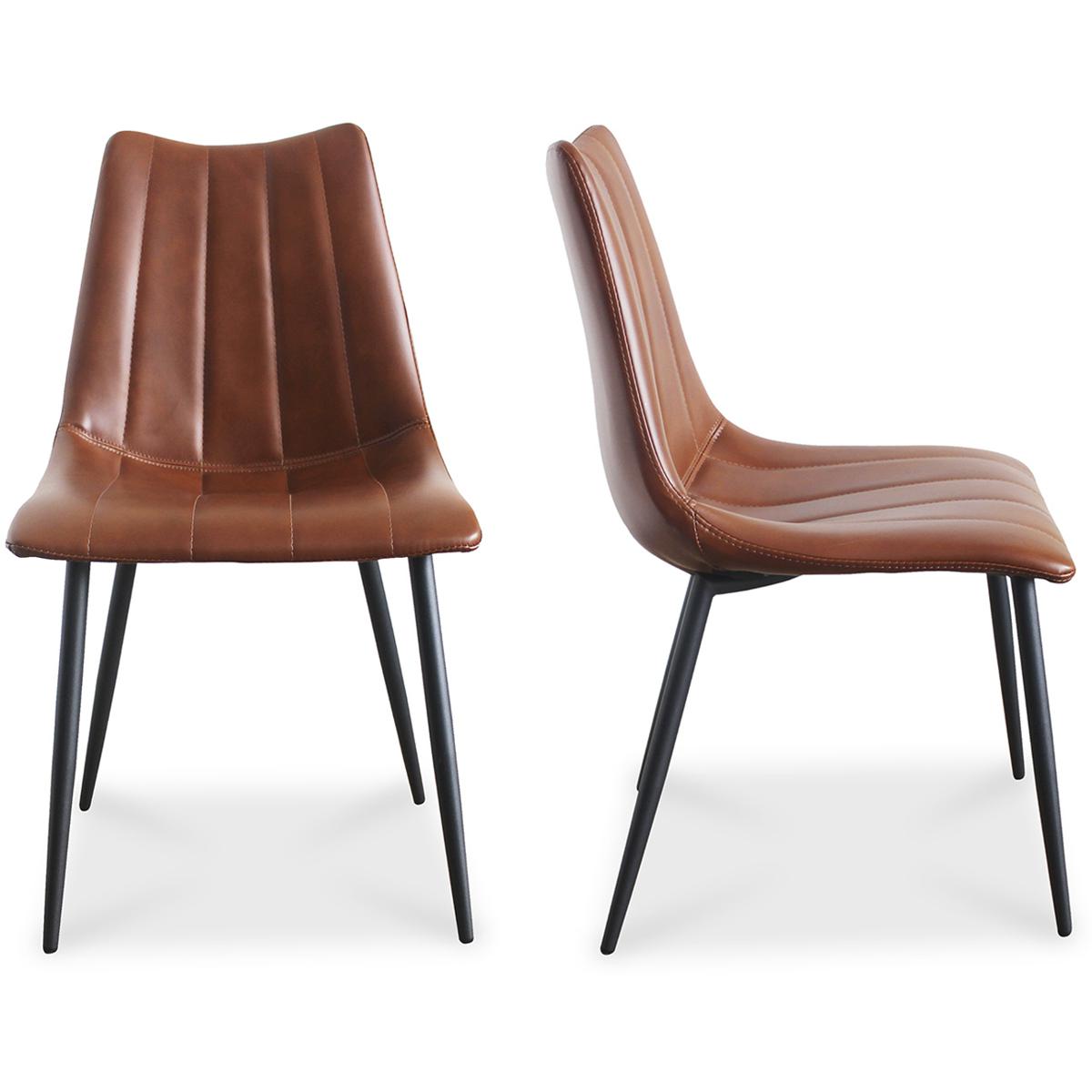 UU-1022-03 Alibi Dining Chair, Leatherette, Brown - 18 x 22.5 x 33 in. - Set of 2