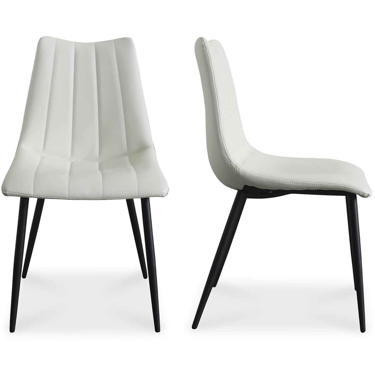 Lighting New York R-UU-1022-05 Moe's Home Collection Alibi White Dining Chair, Set of 2 UU-1022-05 - Open Box