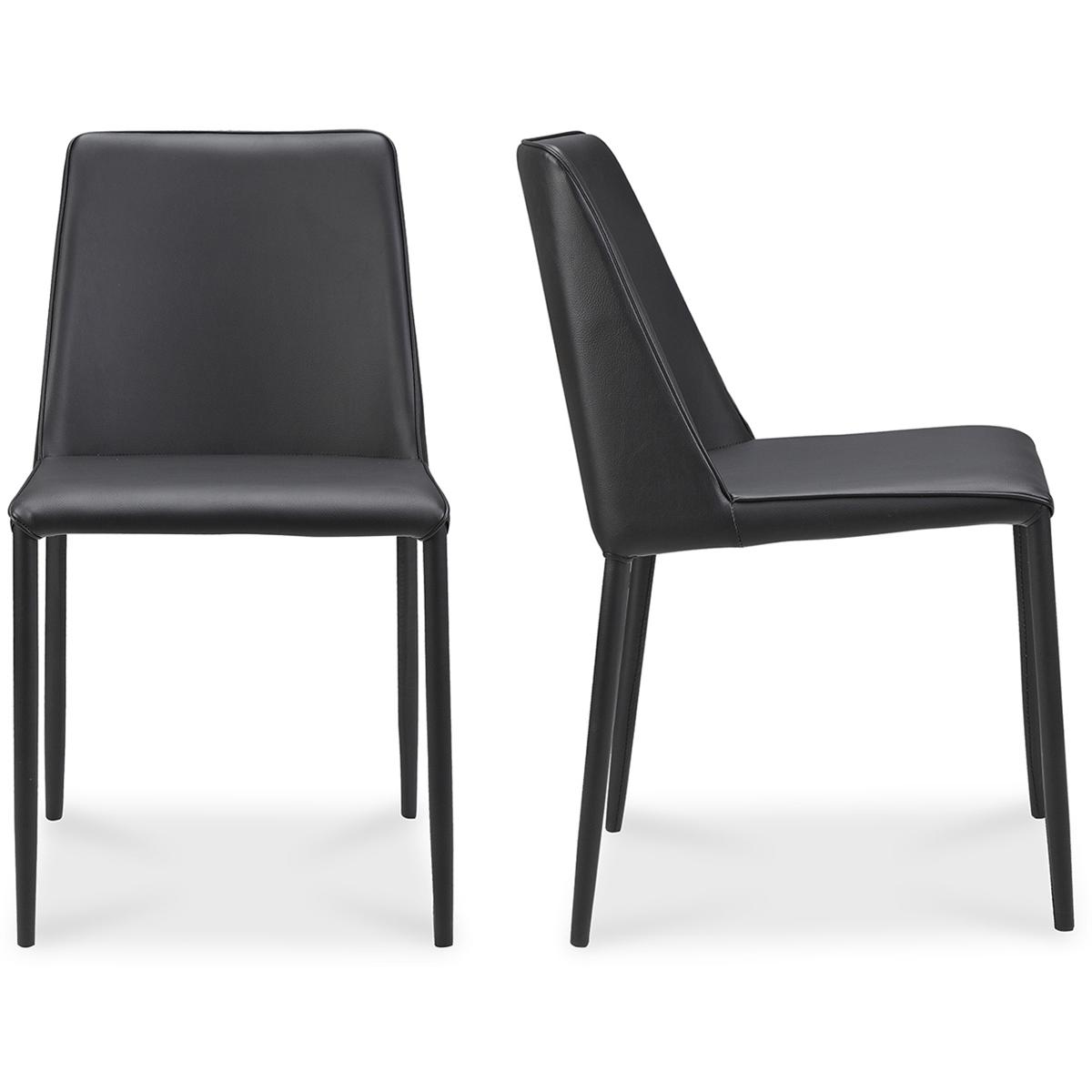 YM-1004-29 17.75 x 22 x 33.5 in. Nora Pu Dining Chair, Light Grey - Set of 2