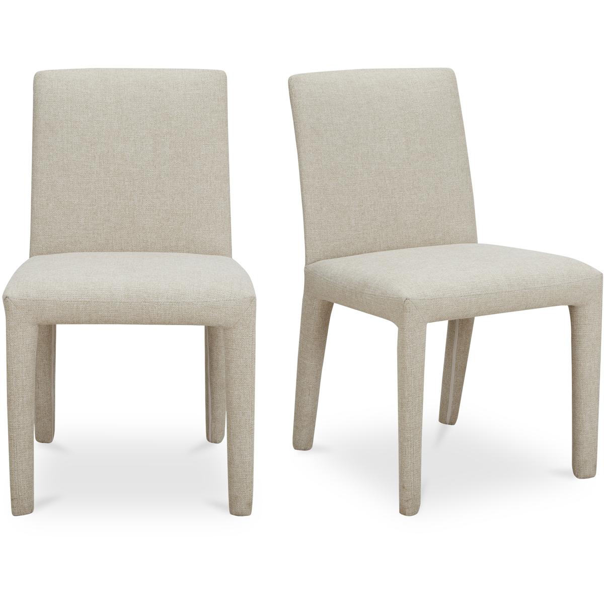 Monte Beige Performance Fabric Upholstered Dining Chair Set of 2