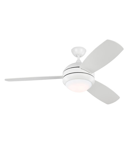 Monte Carlo Fans 3dir52rzwd Discus Trio 52 Inch Matte White Indoor Outdoor Ceiling Fan In Matte Opal