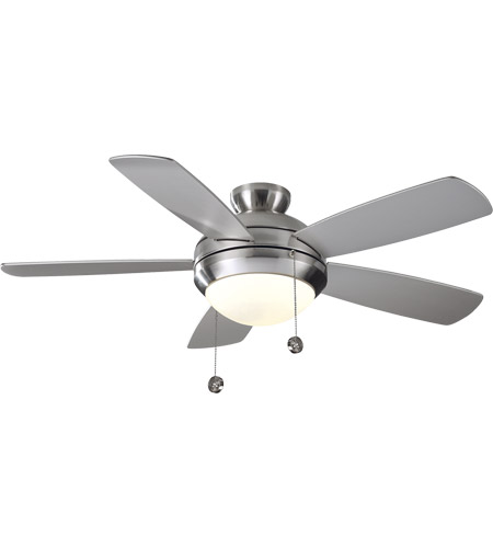 Monte Carlo Fans 5di52bsd L Discus 52 Inch Brushed Steel With Silver Blades Ceiling Fan In 1 Matte Opal