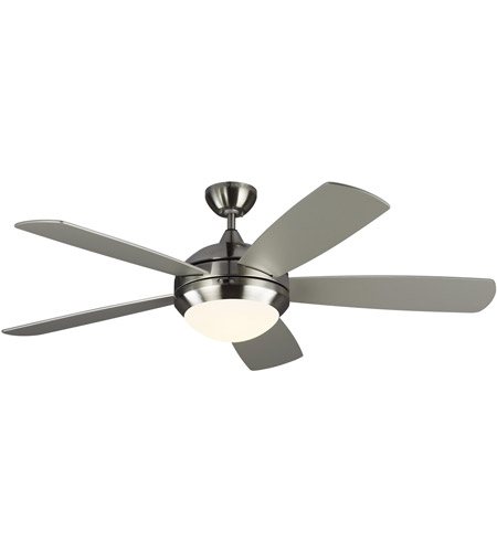 Monte Carlo Fans 5dic52bsd V1 Discus Classic 52 Inch Brushed Steel With Silver And American Walnut Blades Indoor Ceiling Fan