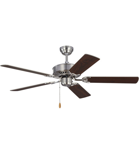 Haven 52 Inch Brushed Steel With Silver And American Walnut Blades Indoor Ceiling Fan