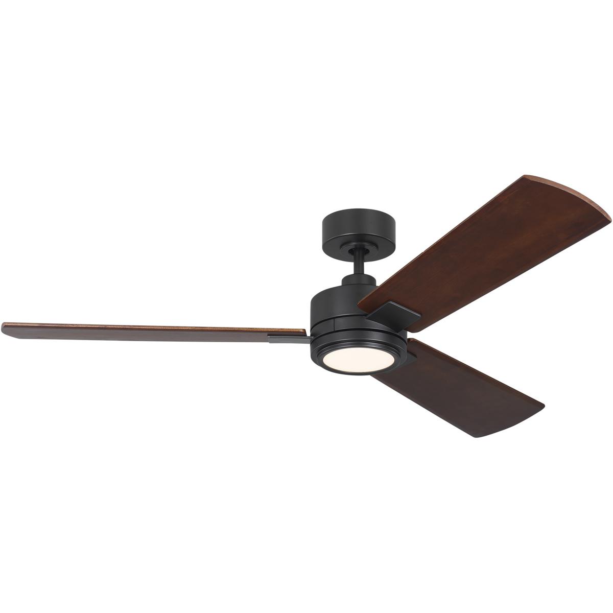Visual Comfort Fan Collection 3HASM56MBKD Lauren Ralph Lauren Harris 56 inch Midnight Black with Dark Walnut Blades Ceiling Fan