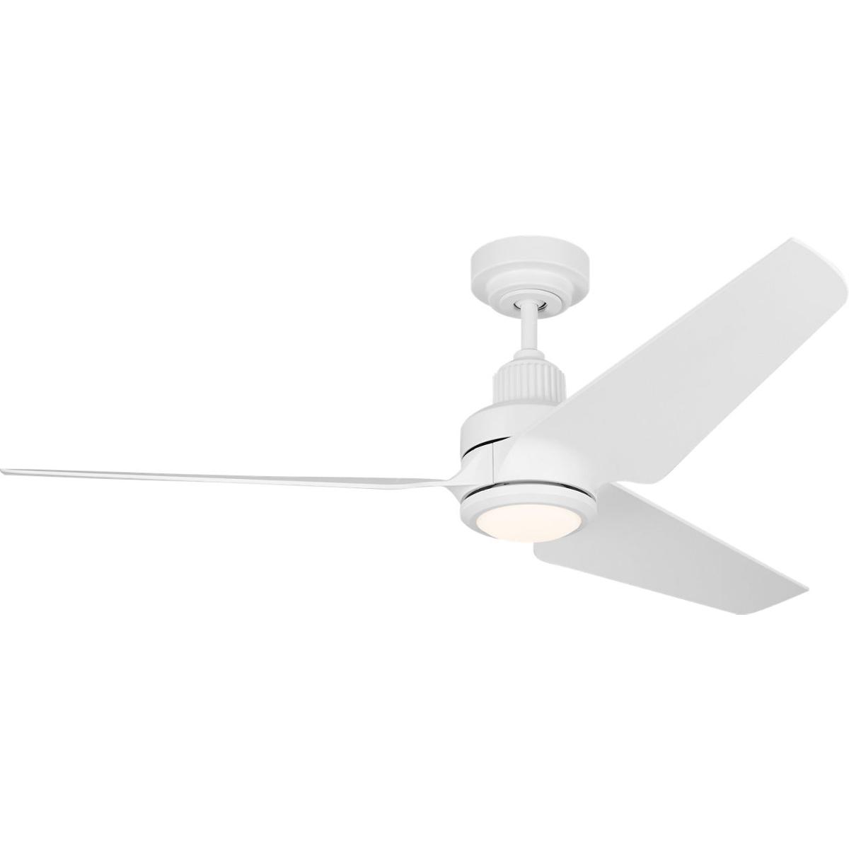 Visual Comfort Fan Collection 3RULSM52RZWD Ruhlmann 52 inch Matte White Indoor/Outdoor Smart Ceiling Fan