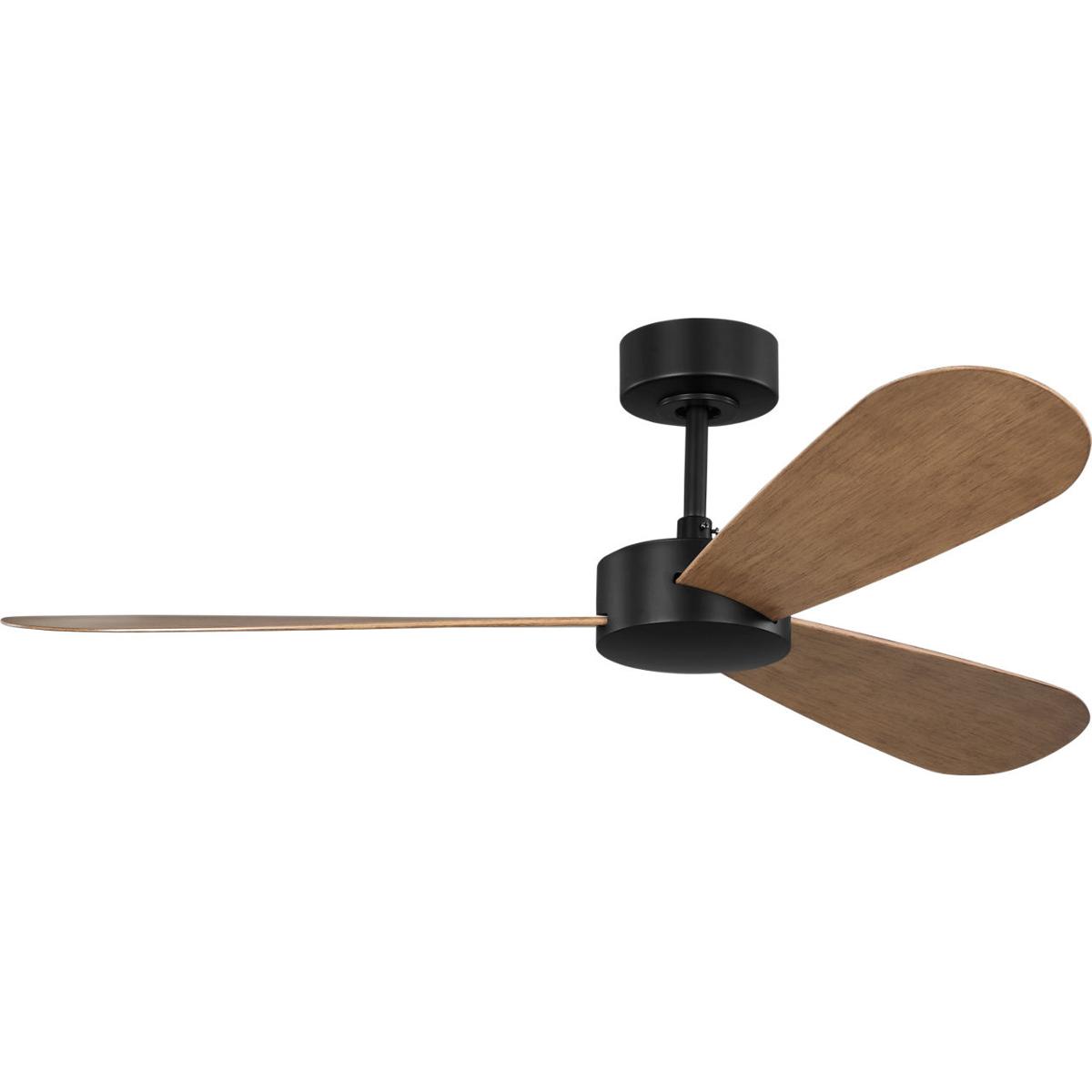 Visual Comfort Fan Collection 3PDSM52MBK Paddle 52 inch Midnight Black with Oak ABS Blades Indoor/Outdoor Smart Ceiling Fan