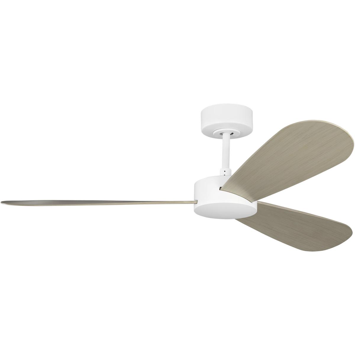 Visual Comfort Fan Collection 3PDSM52RZW Paddle 52 inch Matte White with White Cerused Oak ABS Blades Indoor/Outdoor Smart Ceiling Fan