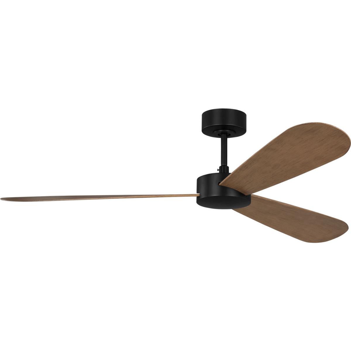 Visual Comfort Fan Collection 3PDSM60MBK Paddle 52 inch Midnight Black with Oak ABS Blades Indoor/Outdoor Smart Ceiling Fan