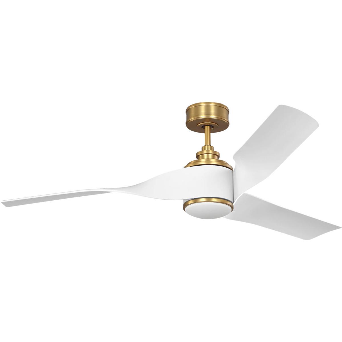 Visual Comfort Fan Collection 3TOSM60BBSD Touro 60 inch Burnished Brass with Matte White ABS Blades Indoor/Outdoor Smart Ceiling Fan