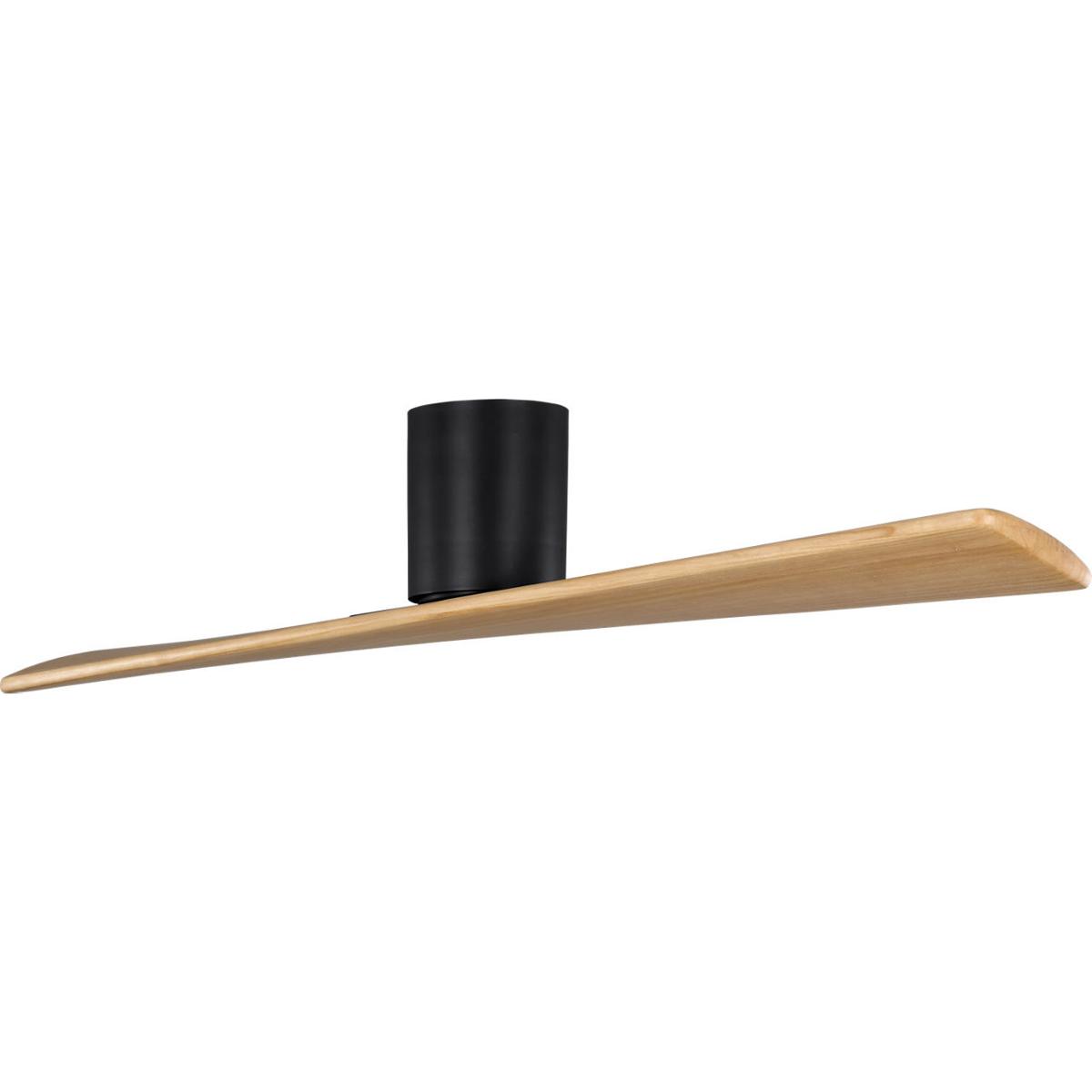 Visual Comfort Fan Collection 2PLSMH52MBKNH Plank 52 inch Midnight Black with Natural Honey Blades Indoor/Outdoor Smart Ceiling Fan