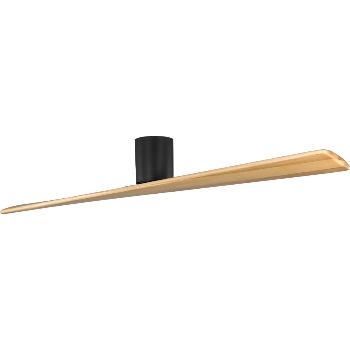 Visual Comfort Fan Collection 2PLSMH72MBKNH Plank 62 inch Midnight Black with Natural Honey Blades Indoor/Outdoor Smart Ceiling Fan