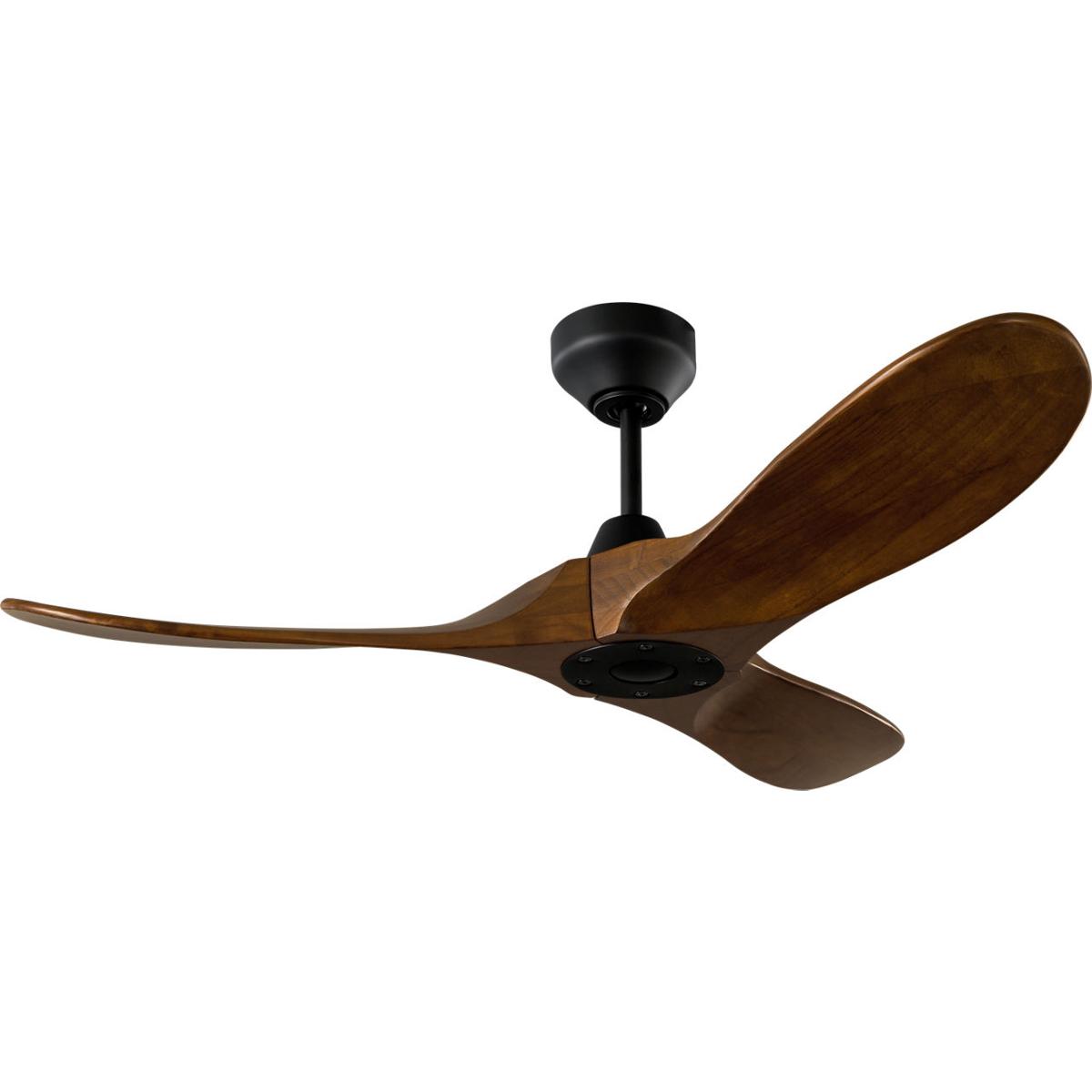 Visual Comfort Fan Collection 3MAVSM44MBK Maverick 44 inch Midnight Black with Dark Walnut Blades Indoor/Outdoor Smart Ceiling Fan in Not Included