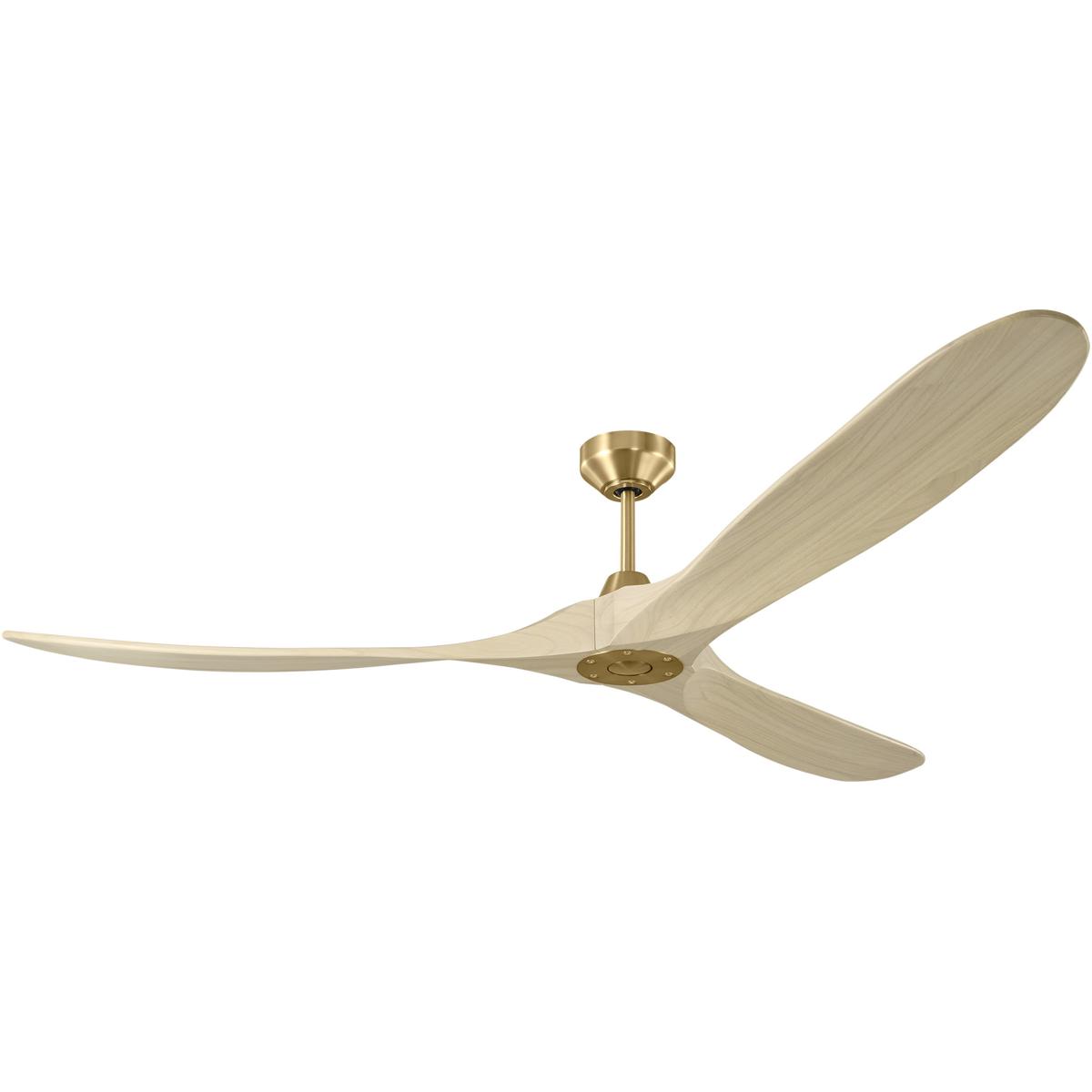 Visual Comfort Fan Collection 3MAVSM70BBSWWO Maverick 70 inch Burnished Brass with Washed White Oak Blades Indoor/Outdoor Smart Ceiling Fan in Not Inc