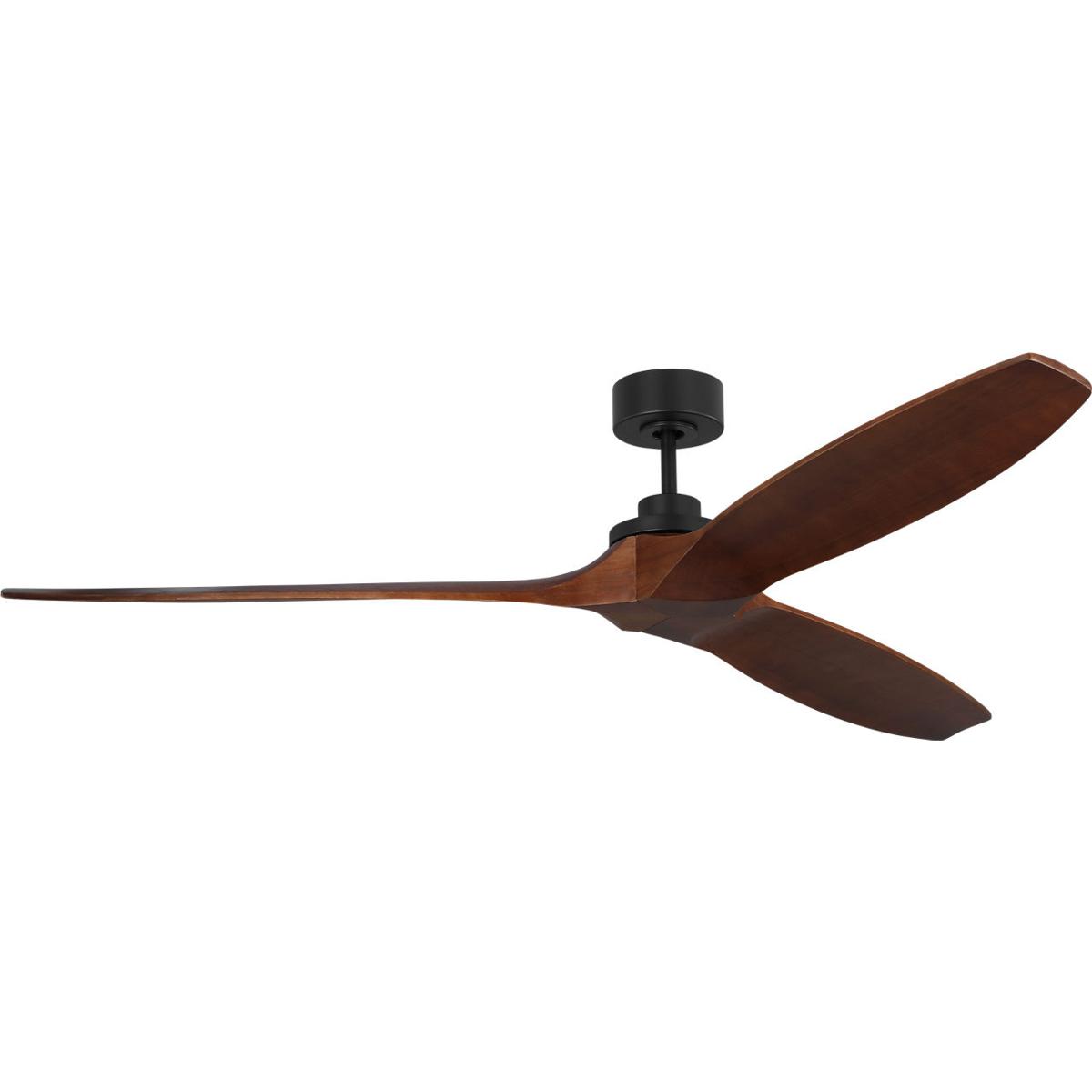 Visual Comfort Fan Collection 3CLNSM70MBKDW Collins 70 inch Midnight Black with Dark Walnut Blades Smart Ceiling Fan