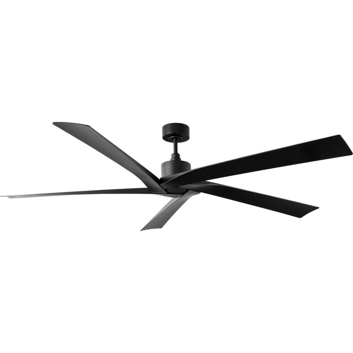Visual Comfort Fan Collection 5ASPCR70MBK Aspen 70 inch Midnight Black with Midnight Black ABS Blades Indoor/Outdoor Ceiling Fan, Coastal