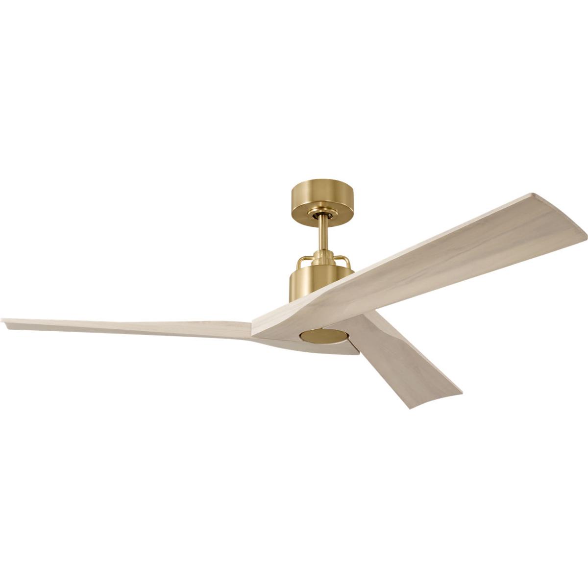 Visual Comfort Fan Collection 3ALMSM52BBSWWO Alma 52 inch Burnished Brass with Washed White Oak Blades Smart Ceiling Fan