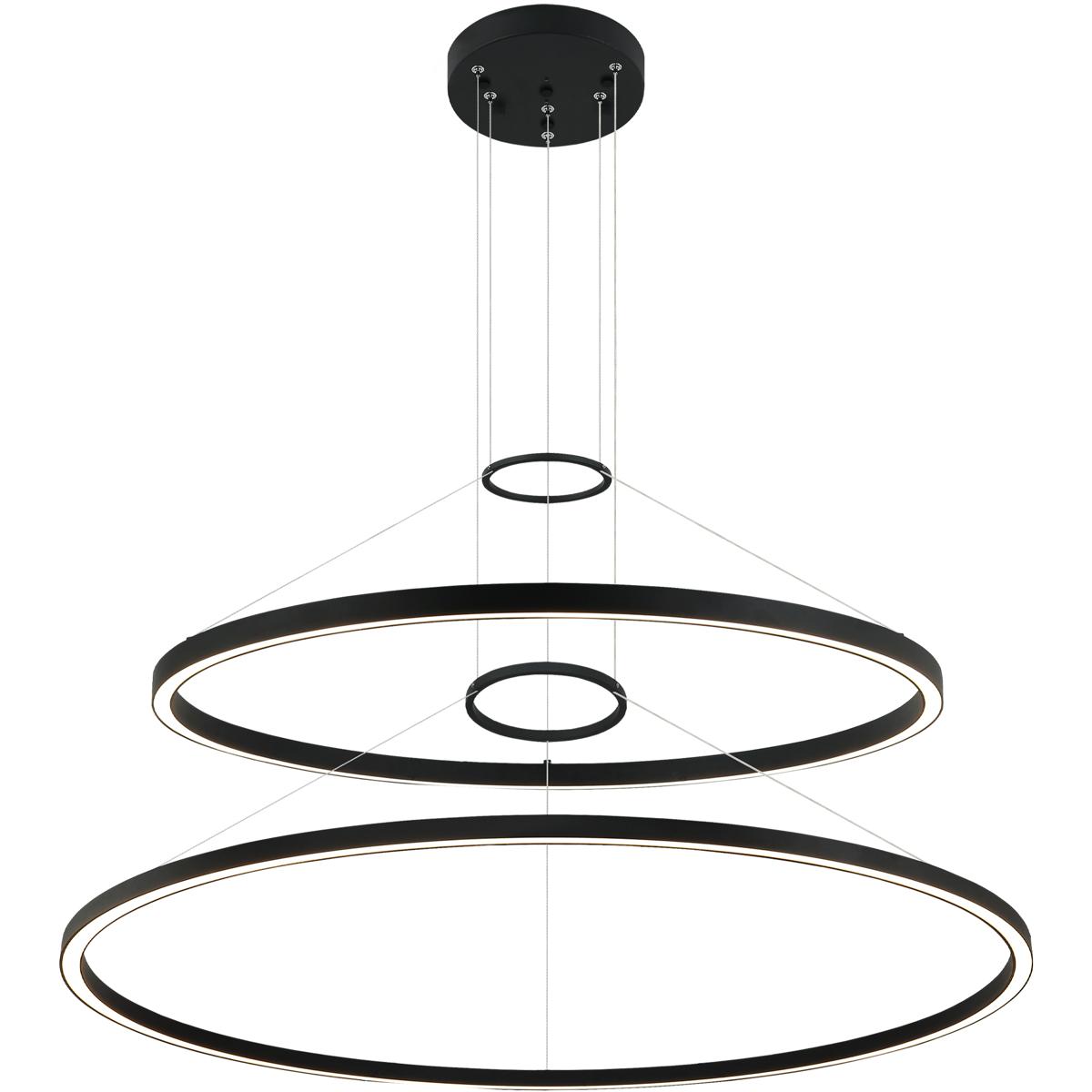 Matteo Lighting C30872MB O'hara LED 40 inch Matte Black Chandelier Ceiling Light