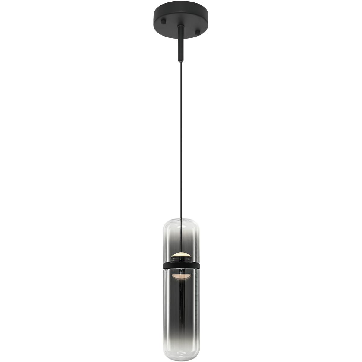 Matteo Lighting C32601MBSM Amulet LED 3.13 inch Matte Black Pendant Ceiling Light in Smoke