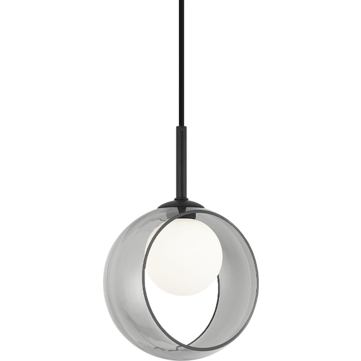 Matteo Lighting C60601BKSM Delcia LED 3.13 inch Black Pendant Ceiling Light in Black and Smoke