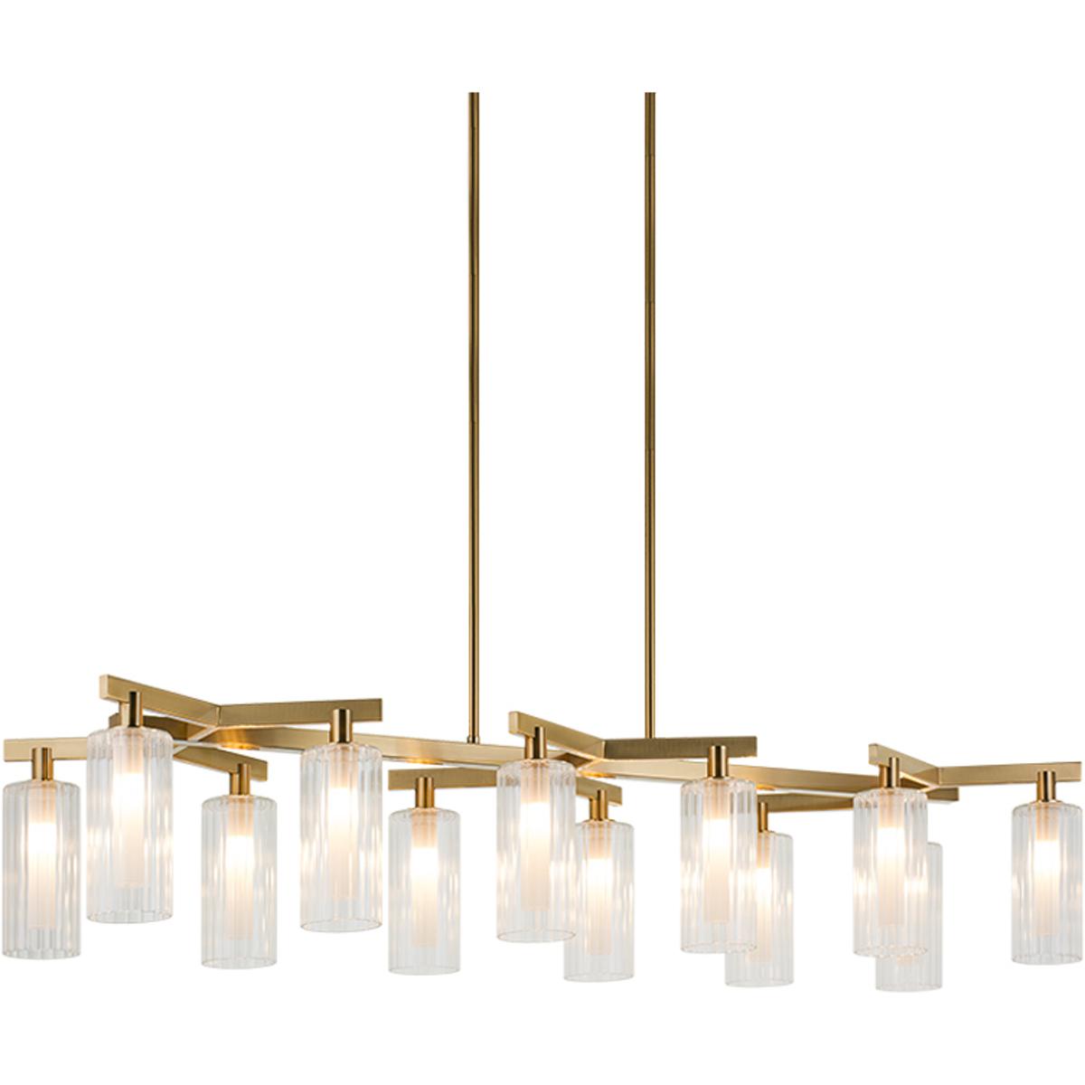 Matteo Lighting C60812AG Kristof LED 15.75 inch Aged Gold Brass Chandelier Ceiling Light