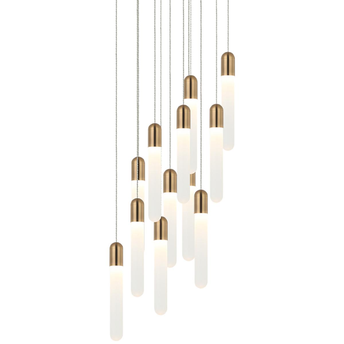 Matteo Lighting C65812AG Aydin LED 17 inch Aged Gold Brass Pendant Ceiling Light