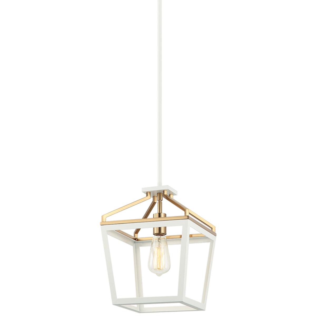 Matteo Lighting C67001WHAG Mavonshire 1 Light 10 inch White and Aged Gold Brass Chandelier Ceiling Light