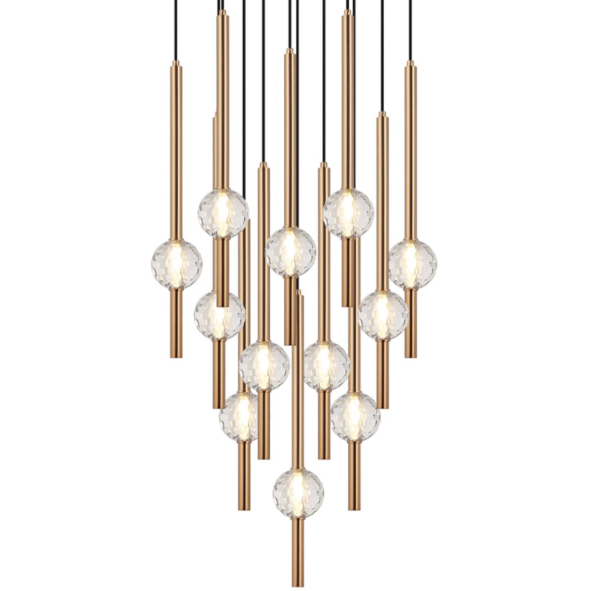 Matteo Lighting C68912AG Windchimer LED 22 inch Aged Gold Brass Pendant Ceiling Light