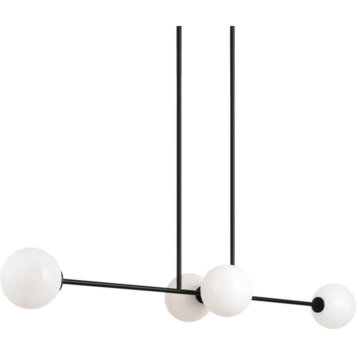 Matteo Lighting C81704BKOP Novo 4 Light 13.25 inch Black Chandelier Ceiling Light in Black and Opal Glass