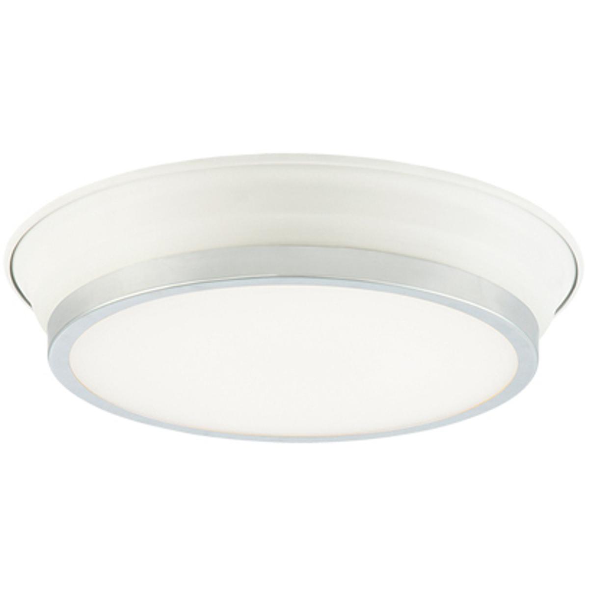 Matteo Lighting M11201WHCH Jaxx LED 12 inch White and Chrome Flush Mount Ceiling Light