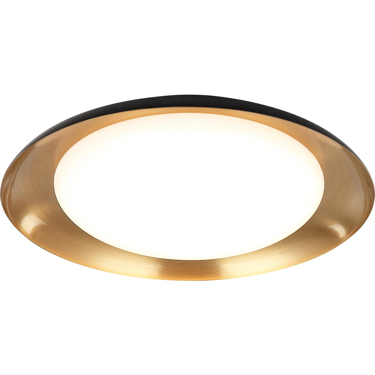 Matteo Lighting M12215BKAG Lalonde LED 15 inch Black Flush Mount Ceiling Light in Black and Aged Gold Brass
