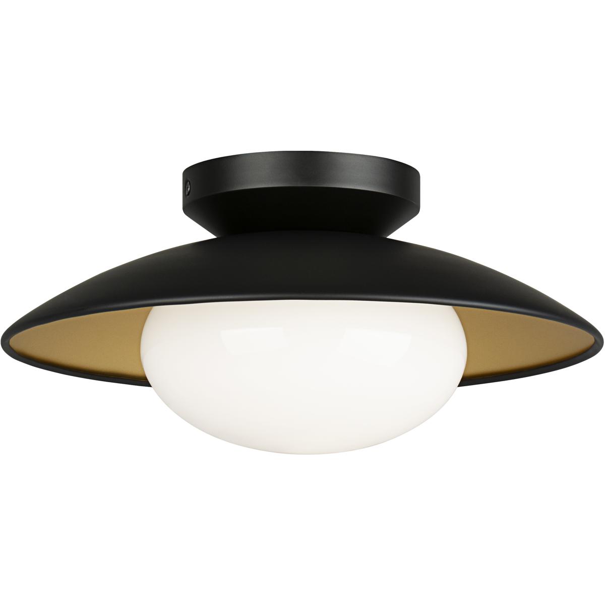 Matteo Lighting M13111BKOP Hatley 1 Light 11.88 inch Black Flush Mount Ceiling Light