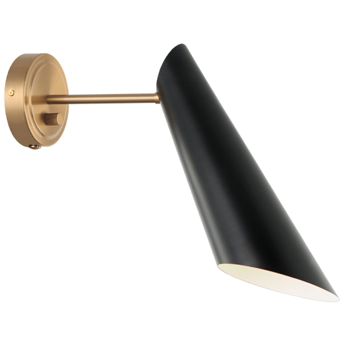 Matteo Lighting S08011AGBK Butera 1 Light 4.75 inch Aged Gold Brass and Black Wall Sconce Wall Light